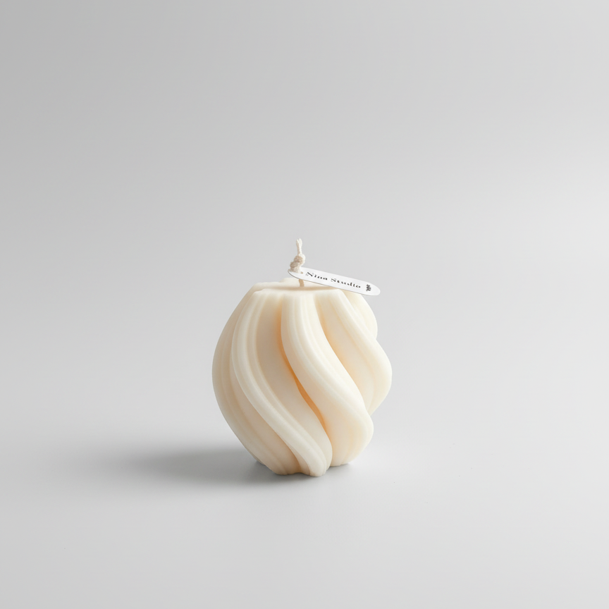 Spiraal ribelbol kaars - Vormkaars