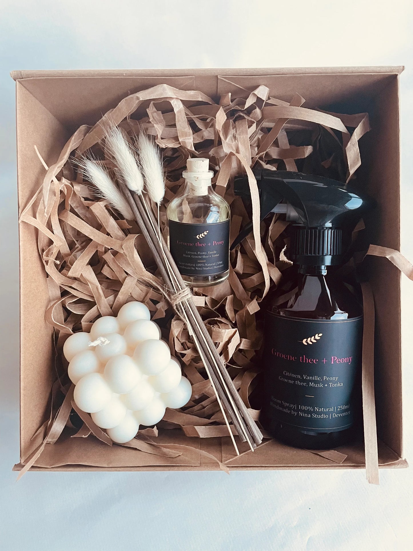 Giftbox - Home Collection - Groene thee + Peony